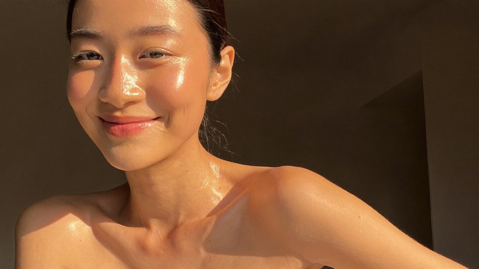 Skin texture being examined under clinical lighting